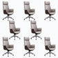 Metal Frame Office Chair Upholstered Arm High / Mid Back Task Chair with Wheels Grey 8 Piece Set With Headrest Clearhalo 'furn' 'furn_office_chair' 'Furniture' 'Office Chairs' 'Office Furniture' 'office_chair' 5622367