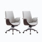 Metal Frame Office Chair Upholstered Arm High / Mid Back Task Chair with Wheels Grey 2 Piece Set Without Headrest Clearhalo 'furn' 'furn_office_chair' 'Furniture' 'Office Chairs' 'Office Furniture' 'office_chair' 5622369