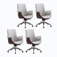 Metal Frame Office Chair Upholstered Arm High / Mid Back Task Chair with Wheels Grey 4 Piece Set Without Headrest Clearhalo 'furn' 'furn_office_chair' 'Furniture' 'Office Chairs' 'Office Furniture' 'office_chair' 5622370
