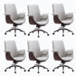 Metal Frame Office Chair Upholstered Arm High / Mid Back Task Chair with Wheels Grey 6 Piece Set Without Headrest Clearhalo 'furn' 'furn_office_chair' 'Furniture' 'Office Chairs' 'Office Furniture' 'office_chair' 5622371