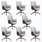 Metal Frame Office Chair Upholstered Arm High / Mid Back Task Chair with Wheels Grey 8 Piece Set Without Headrest Clearhalo 'furn' 'furn_office_chair' 'Furniture' 'Office Chairs' 'Office Furniture' 'office_chair' 5622372