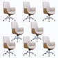 Metal Frame Office Chair Upholstered Arm High / Mid Back Task Chair with Wheels Off-White 8 Piece Set Without Headrest Clearhalo 'furn' 'furn_office_chair' 'Furniture' 'Office Chairs' 'Office Furniture' 'office_chair' 5622377