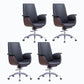 Metal Frame Office Chair Upholstered Arm High / Mid Back Task Chair with Wheels Black 4 Piece Set Without Headrest Clearhalo 'furn' 'furn_office_chair' 'Furniture' 'Office Chairs' 'Office Furniture' 'office_chair' 5622380