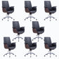 Metal Frame Office Chair Upholstered Arm High / Mid Back Task Chair with Wheels Black 8 Piece Set Without Headrest Clearhalo 'furn' 'furn_office_chair' 'Furniture' 'Office Chairs' 'Office Furniture' 'office_chair' 5622382
