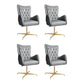 Modern Upholstered Office Chair Mid Back Task Chair with Gold Metal Base