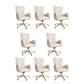 Modern Upholstered Office Chair Mid Back Task Chair with Gold Metal Base