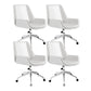 Low Back Office Chair Modern Metal Frame Leather Task Chair with Wheels