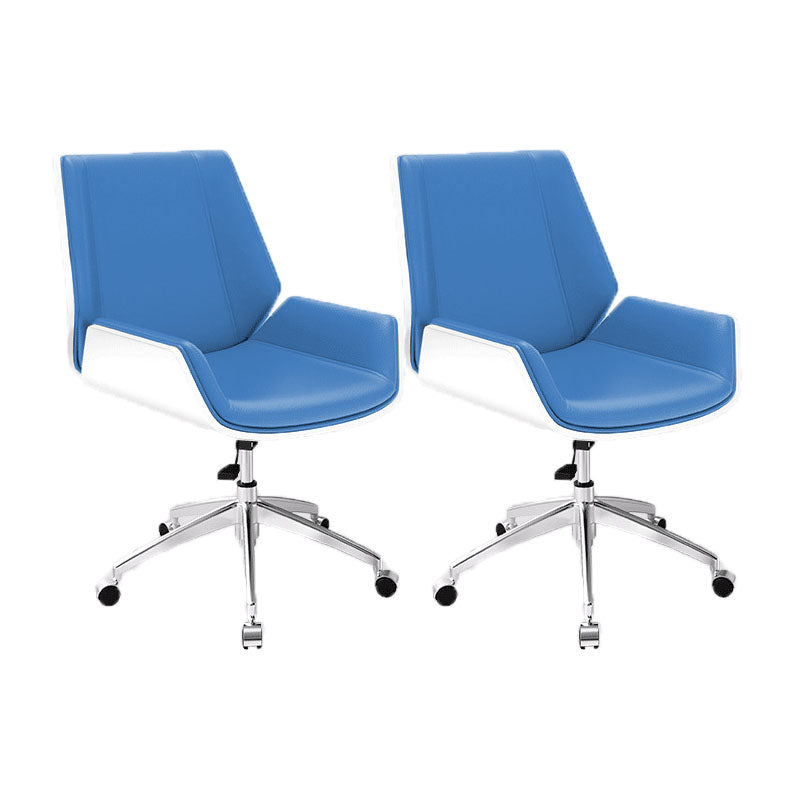 Chaise de back office Lasse chaise de tâche en cuir à cadre en métal moderne avec roues