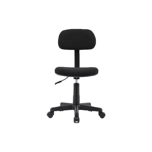 Armless Office Chair Rotatable Nylon Base Task Chair with Wheels Black 1 Piece