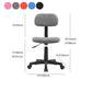 Armless Office Chair Rotatable Nylon Base Task Chair with Wheels
