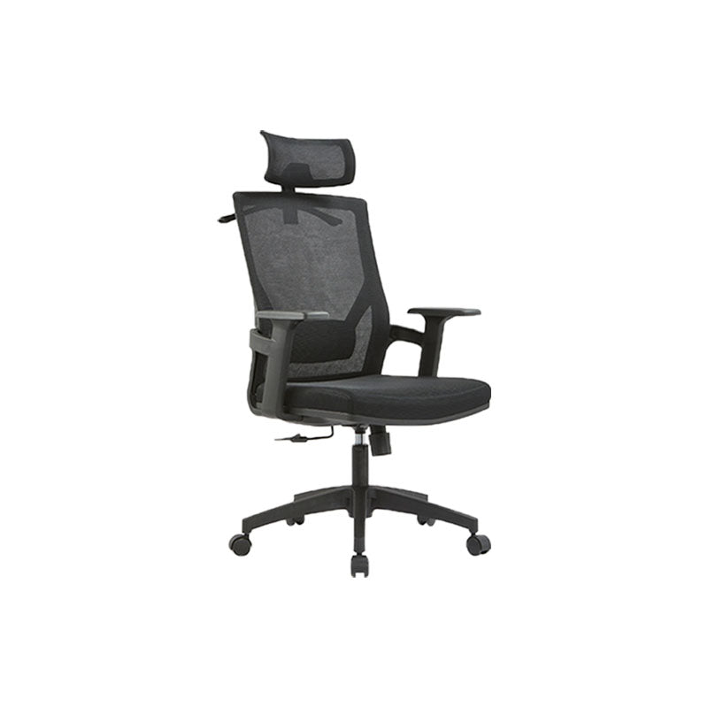 Mid / High Back Office Chair Rotatable Mesh Task Chair with Wheels Black 1 Piece With Headrest Clearhalo 'furn' 'furn_office_chair' 'Furniture' 'Office Chairs' 'Office Furniture' 'office_chair' 5622605