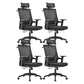 Mid / High Back Office Chair Rotatable Mesh Task Chair with Wheels Black 4 Piece Set With Headrest Clearhalo 'furn' 'furn_office_chair' 'Furniture' 'Office Chairs' 'Office Furniture' 'office_chair' 5622608