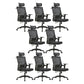 Mid / High Back Office Chair Rotatable Mesh Task Chair with Wheels Black 8 Piece Set With Headrest Clearhalo 'furn' 'furn_office_chair' 'Furniture' 'Office Chairs' 'Office Furniture' 'office_chair' 5622612