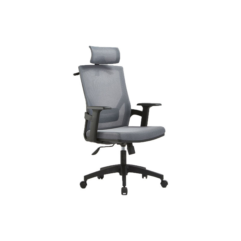 Mid / High Back Office Chair Rotatable Mesh Task Chair with Wheels Gray 1 Piece With Headrest Clearhalo 'furn' 'furn_office_chair' 'Furniture' 'Office Chairs' 'Office Furniture' 'office_chair' 5622614