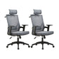 Mid / High Back Office Chair Rotatable Mesh Task Chair with Wheels Gray 2 Piece Set With Headrest Clearhalo 'furn' 'furn_office_chair' 'Furniture' 'Office Chairs' 'Office Furniture' 'office_chair' 5622617