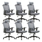 Mid / High Back Office Chair Rotatable Mesh Task Chair with Wheels Gray 6 Piece Set With Headrest Clearhalo 'furn' 'furn_office_chair' 'Furniture' 'Office Chairs' 'Office Furniture' 'office_chair' 5622621