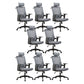 Mid / High Back Office Chair Rotatable Mesh Task Chair with Wheels Gray 8 Piece Set With Headrest Clearhalo 'furn' 'furn_office_chair' 'Furniture' 'Office Chairs' 'Office Furniture' 'office_chair' 5622622