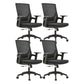 Mid / High Back Office Chair Rotatable Mesh Task Chair with Wheels Black 4 Piece Set Without Headrest Clearhalo 'furn' 'furn_office_chair' 'Furniture' 'Office Chairs' 'Office Furniture' 'office_chair' 5622626