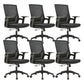 Mid / High Back Office Chair Rotatable Mesh Task Chair with Wheels Black 6 Piece Set Without Headrest Clearhalo 'furn' 'furn_office_chair' 'Furniture' 'Office Chairs' 'Office Furniture' 'office_chair' 5622627