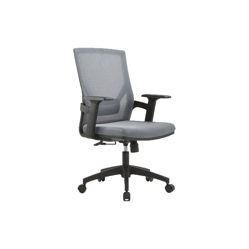 Mid / High Back Office Chair Rotatable Mesh Task Chair with Wheels Gray 1 Piece Without Headrest Clearhalo 'furn' 'furn_office_chair' 'Furniture' 'Office Chairs' 'Office Furniture' 'office_chair' 5622629