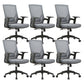 Mid / High Back Office Chair Rotatable Mesh Task Chair with Wheels Gray 6 Piece Set Without Headrest Clearhalo 'furn' 'furn_office_chair' 'Furniture' 'Office Chairs' 'Office Furniture' 'office_chair' 5622632