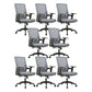 Mid / High Back Office Chair Rotatable Mesh Task Chair with Wheels Gray 8 Piece Set Without Headrest Clearhalo 'furn' 'furn_office_chair' 'Furniture' 'Office Chairs' 'Office Furniture' 'office_chair' 5622633