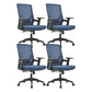 Mid / High Back Office Chair Rotatable Mesh Task Chair with Wheels Blue 4 Piece Set Without Headrest Clearhalo 'furn' 'furn_office_chair' 'Furniture' 'Office Chairs' 'Office Furniture' 'office_chair' 5622636