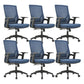 Mid / High Back Office Chair Rotatable Mesh Task Chair with Wheels Blue 6 Piece Set Without Headrest Clearhalo 'furn' 'furn_office_chair' 'Furniture' 'Office Chairs' 'Office Furniture' 'office_chair' 5622637