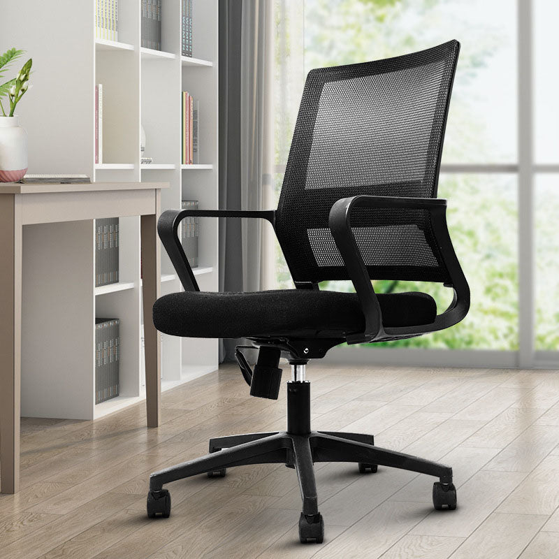 Mid Back Nylon Base Office Chair Rotatable Mesh Task Chair with Wheels Clearhalo 'furn' 'furn_office_chair' 'Furniture' 'Office Chairs' 'Office Furniture' 'office_chair' 5622641