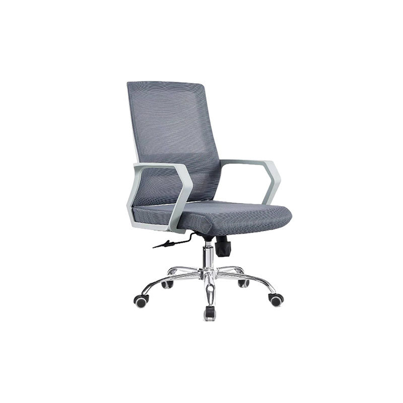 Mid Back Nylon Base Office Chair Rotatable Mesh Task Chair with Wheels Gray 1 Piece Clearhalo 'furn' 'furn_office_chair' 'Furniture' 'Office Chairs' 'Office Furniture' 'office_chair' 5622651