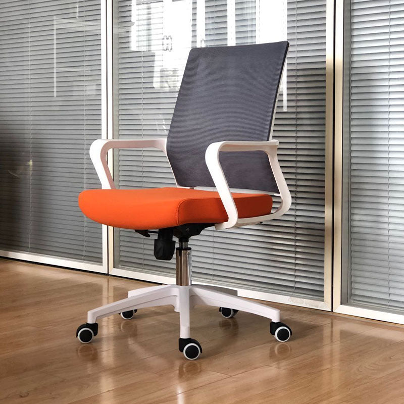 Mid Back Nylon Base Office Chair Rotatable Mesh Task Chair with Wheels Clearhalo 'furn' 'furn_office_chair' 'Furniture' 'Office Chairs' 'Office Furniture' 'office_chair' 5622659