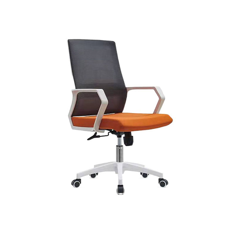 Mid Back Nylon Base Office Chair Rotatable Mesh Task Chair with Wheels Orange 1 Piece Clearhalo 'furn' 'furn_office_chair' 'Furniture' 'Office Chairs' 'Office Furniture' 'office_chair' 5622661