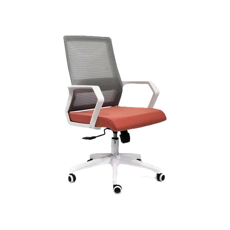 Mid Back Nylon Base Office Chair Rotatable Mesh Task Chair with Wheels Red 1 Piece Clearhalo 'furn' 'furn_office_chair' 'Furniture' 'Office Chairs' 'Office Furniture' 'office_chair' 5622666