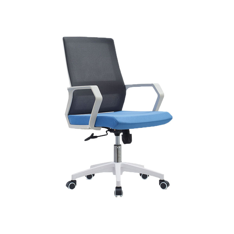 Mid Back Nylon Base Office Chair Rotatable Mesh Task Chair with Wheels Blue 1 Piece Clearhalo 'furn' 'furn_office_chair' 'Furniture' 'Office Chairs' 'Office Furniture' 'office_chair' 5622671