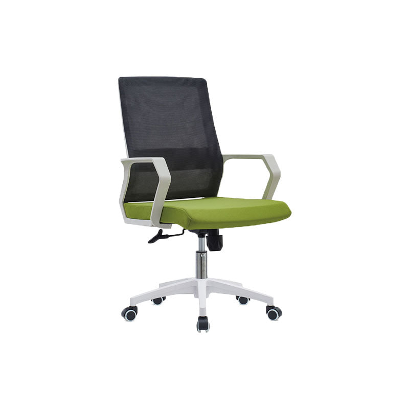 Mid Back Nylon Base Office Chair Rotatable Mesh Task Chair with Wheels Green 1 Piece Clearhalo 'furn' 'furn_office_chair' 'Furniture' 'Office Chairs' 'Office Furniture' 'office_chair' 5622676
