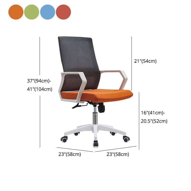 Mid Back Nylon Base Office Chair Rotatable Mesh Task Chair with Wheels Clearhalo 'furn' 'furn_office_chair' 'Furniture' 'Office Chairs' 'Office Furniture' 'office_chair' 5622683