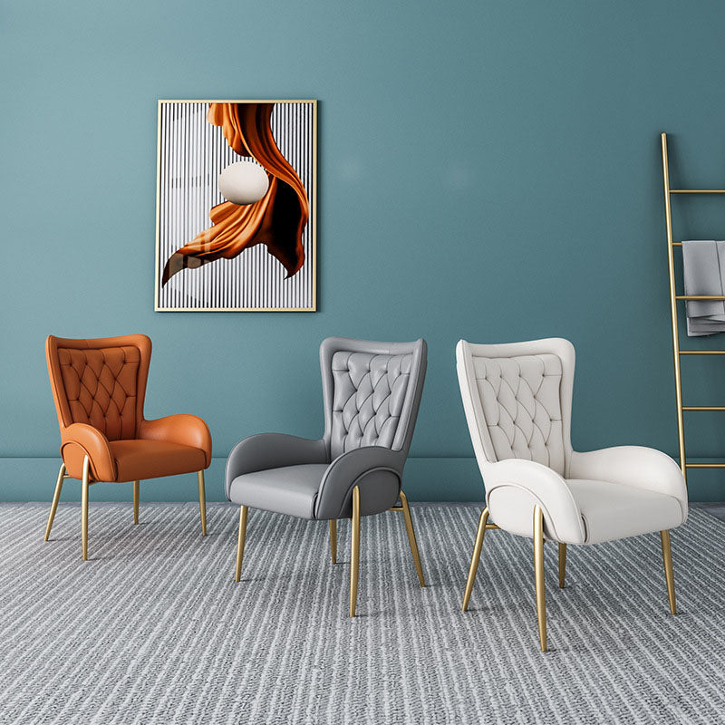 Mid Back Iron Base Office Chair Upholstered Task Chair with 4-Leg Clearhalo 'furn' 'furn_office_chair' 'Furniture' 'Office Chairs' 'Office Furniture' 'office_chair' 5622684