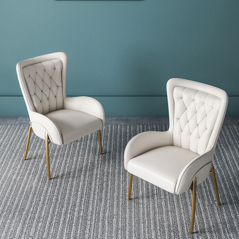 Mid Back Iron Base Office Chair Upholstered Task Chair with 4-Leg Clearhalo 'furn' 'furn_office_chair' 'Furniture' 'Office Chairs' 'Office Furniture' 'office_chair' 5622688