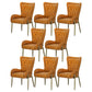 Mid Back Iron Base Office Chair Upholstered Task Chair with 4-Leg Velvet Orange 8 Piece Set Clearhalo 'furn' 'furn_office_chair' 'Furniture' 'Office Chairs' 'Office Furniture' 'office_chair' 5622714