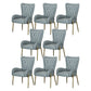 Mid Back Iron Base Office Chair Upholstered Task Chair with 4-Leg Faux Leather Gray 8 Piece Set Clearhalo 'furn' 'furn_office_chair' 'Furniture' 'Office Chairs' 'Office Furniture' 'office_chair' 5622719