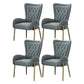 Mid Back Iron Base Office Chair Upholstered Task Chair with 4-Leg Velvet Gray 4 Piece Set Clearhalo 'furn' 'furn_office_chair' 'Furniture' 'Office Chairs' 'Office Furniture' 'office_chair' 5622722