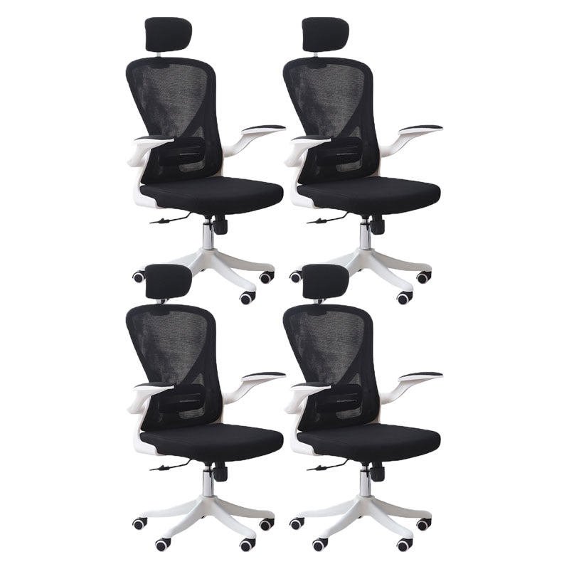 High Back Office Chair Adjustable Arm Mesh Task Chair with Nylon Base 4 Piece Set Clearhalo 'furn' 'furn_office_chair' 'Furniture' 'Office Chairs' 'Office Furniture' 'office_chair' 5622777