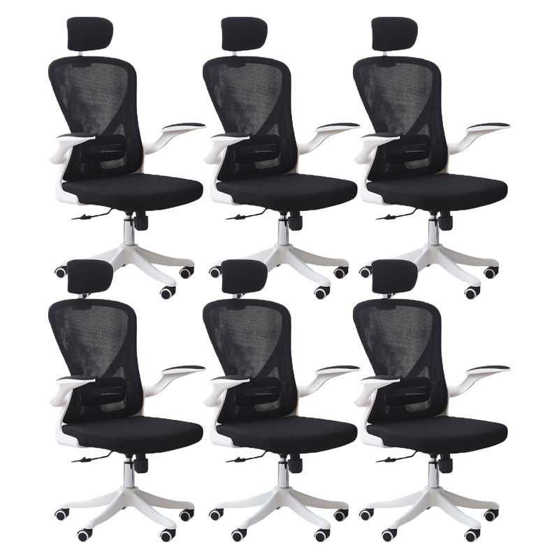High Back Office Chair Adjustable Arm Mesh Task Chair with Nylon Base 6 Piece Set Clearhalo 'furn' 'furn_office_chair' 'Furniture' 'Office Chairs' 'Office Furniture' 'office_chair' 5622779