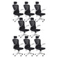 High Back Office Chair Adjustable Arm Mesh Task Chair with Nylon Base
