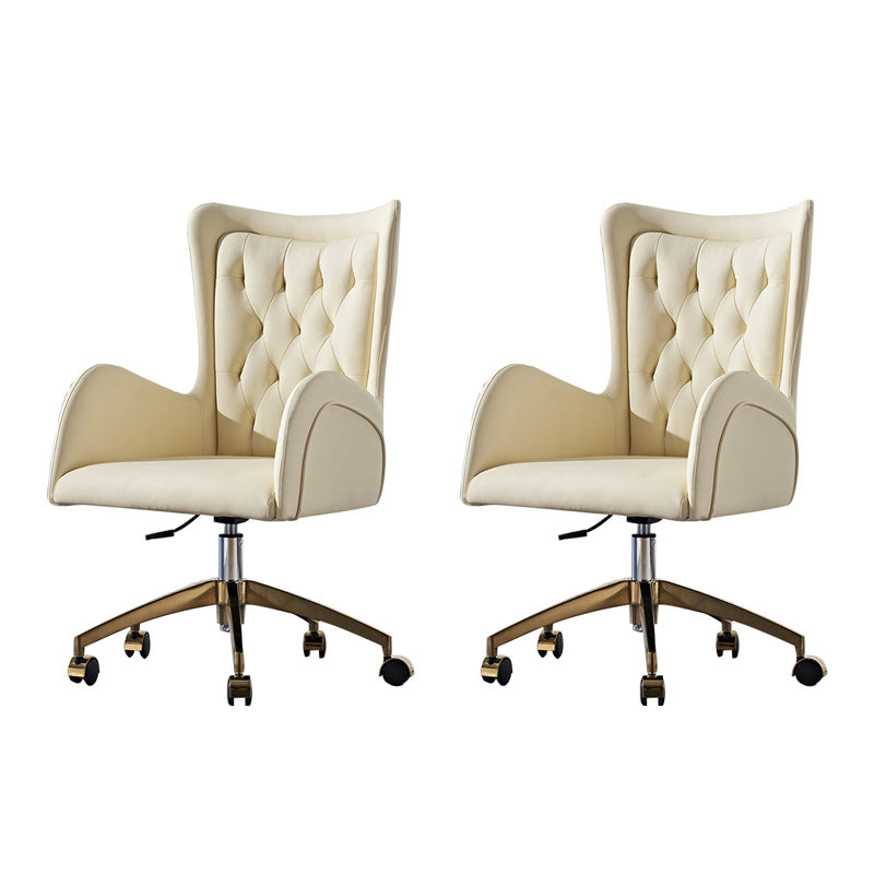 Chaise de bureau en cuir à dos moyen