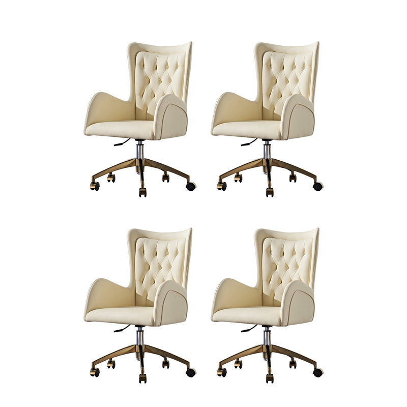 Chaise de bureau en cuir à dos moyen