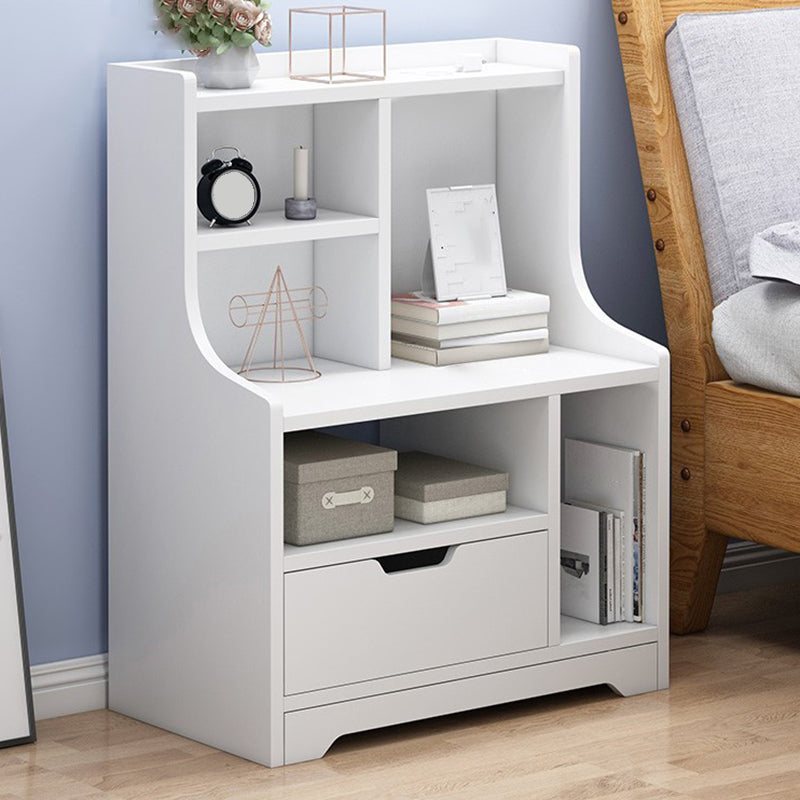 Imitation moderne Wood Nightstand Drawer Storage Open Rangement Table de nuit