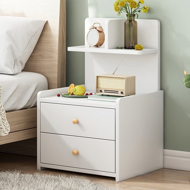 Open Storage Modern Night Table Drawer Storage Imitation Wood Nightstand 16"L x 14"W x 24"H White 2 Clearhalo 'Bedroom Furniture' 'furn' 'furn_night_stand' 'Furniture' 'night_stand' 'Nightstands' 5622937