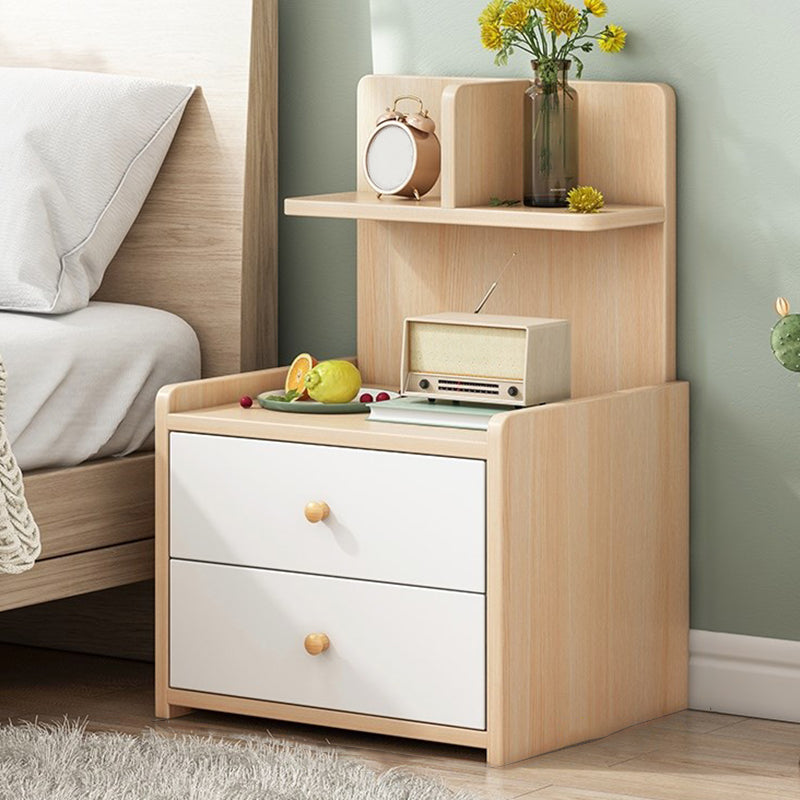 Open Storage Modern Night Table Drawer Storage Imitation Wood Nightstand 16"L x 14"W x 24"H Natural 2 Clearhalo 'Bedroom Furniture' 'furn' 'furn_night_stand' 'Furniture' 'night_stand' 'Nightstands' 5622940