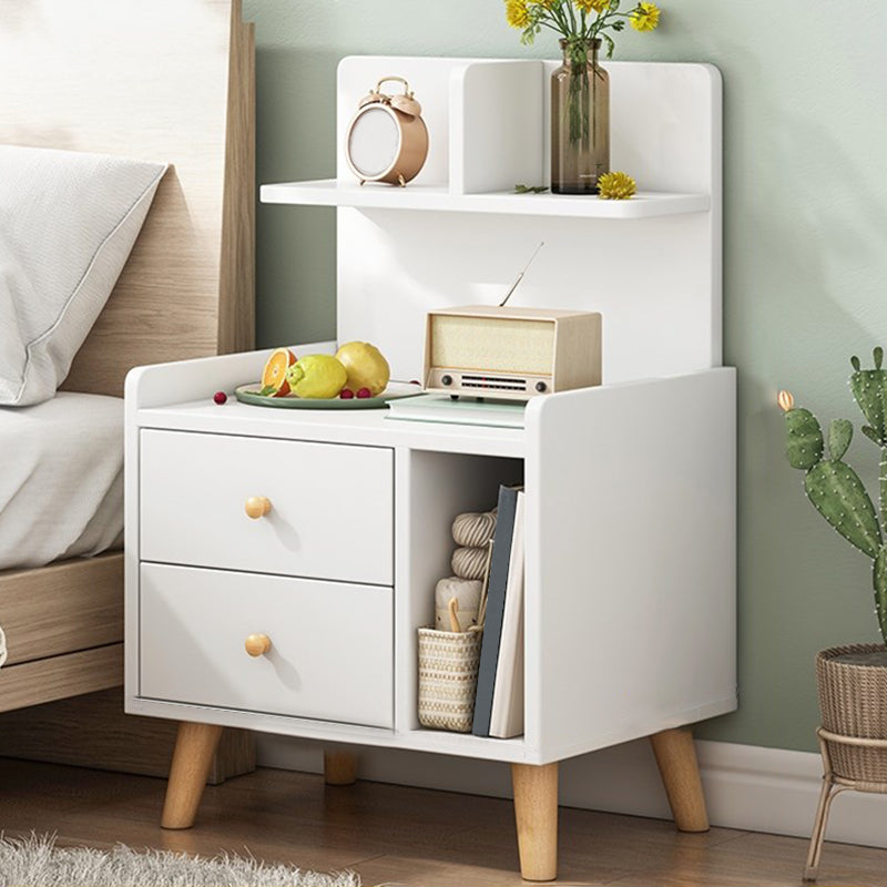 Open Storage Modern Night Table Drawer Storage Imitation Wood Nightstand 20"L x 14"W x 28"H White 2 Clearhalo 'Bedroom Furniture' 'furn' 'furn_night_stand' 'Furniture' 'night_stand' 'Nightstands' 5622951